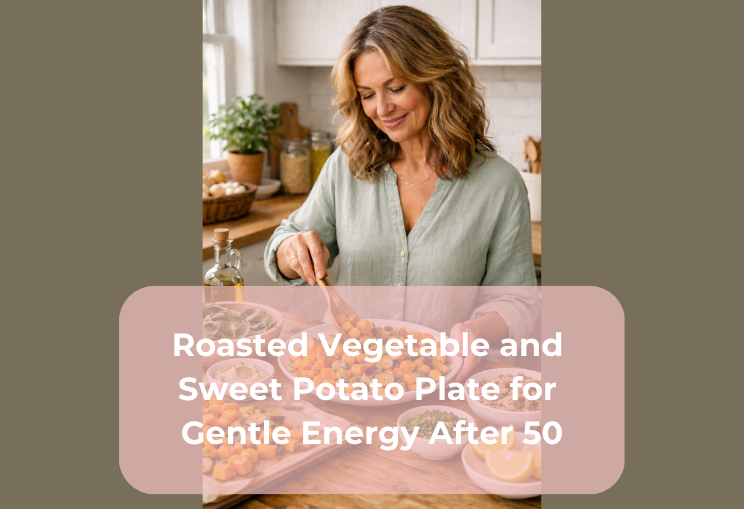 Roasted Vegetable and Sweet Potato Plate for Gentle Energy After 50