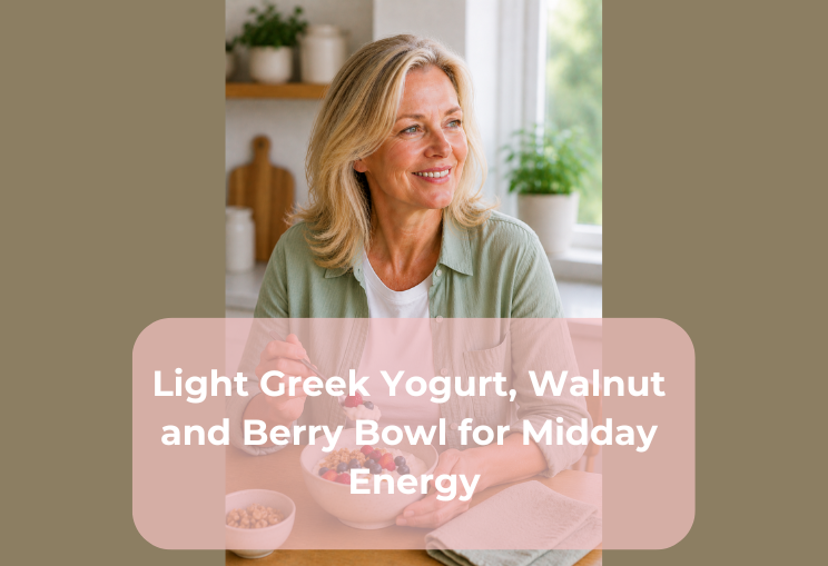 Light Greek Yogurt, Walnut and Berry Bowl for Midday Energy